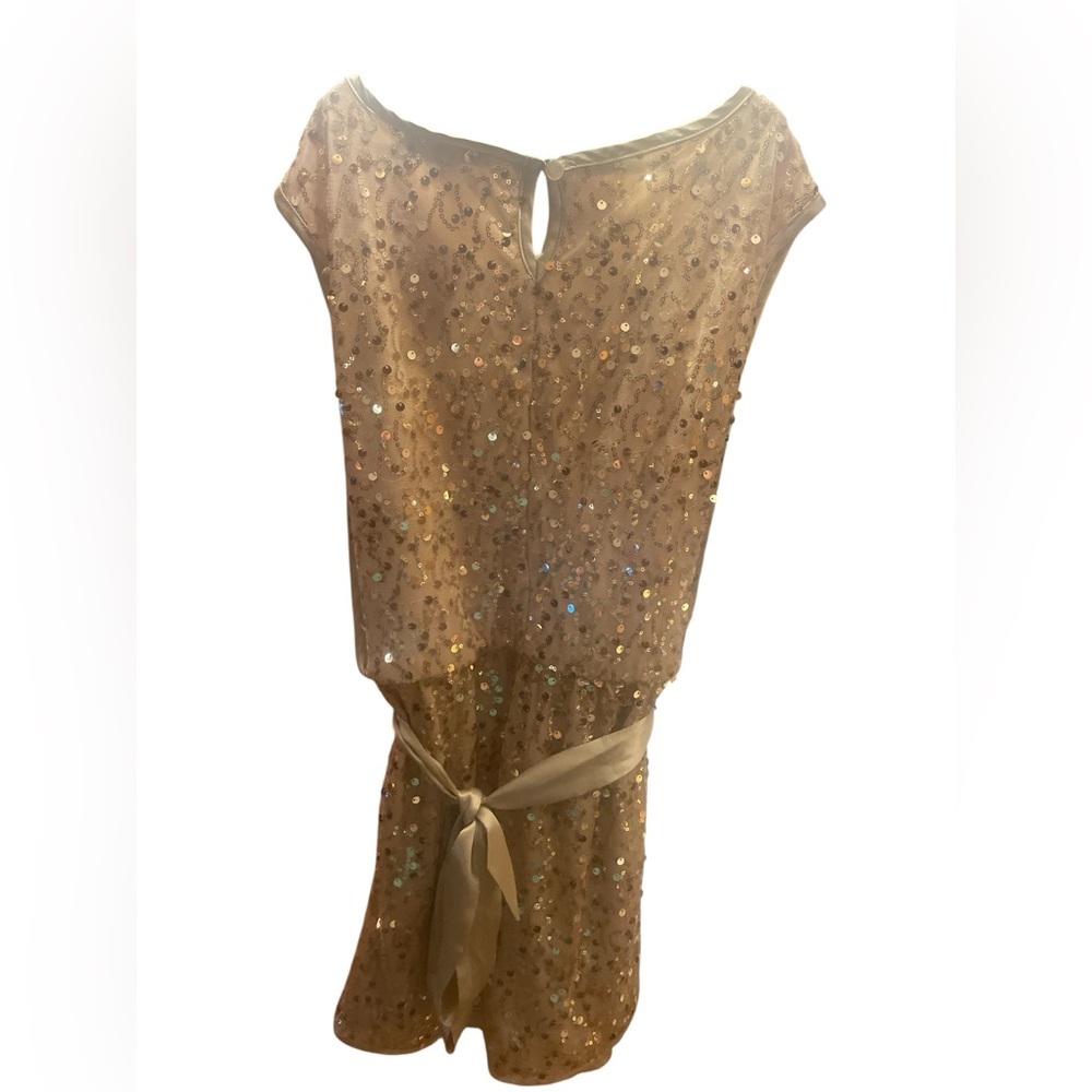 My Michelle Girls Gold Sequin Party Dress Size 10 Formal Flower Girl Holiday - Picture 7 of 10